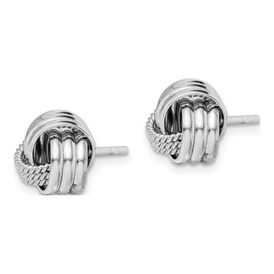 Sterling Silver Twisted Knot Stud Earrings – view 3