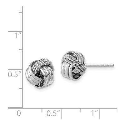 Sterling Silver Twisted Knot Stud Earrings – view 5