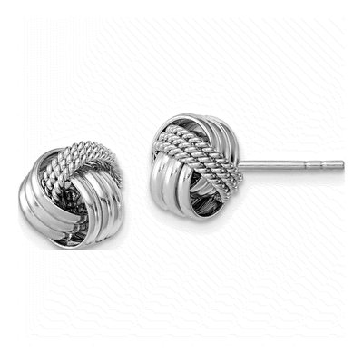 Sterling Silver Twisted Knot Stud Earrings