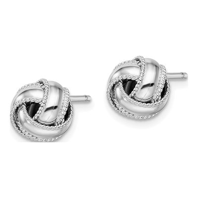 Sterling Silver Knot Stud Earrings – view 3
