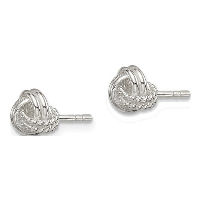Sterling Silver Knot Stud Earrings – view 3