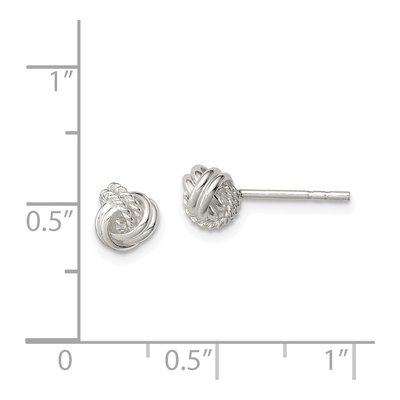Sterling Silver Knot Stud Earrings – view 5