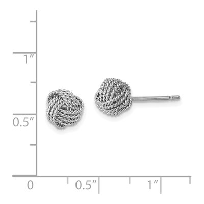 Sterling Silver Rope Knot Button Stud Earrings – view 5
