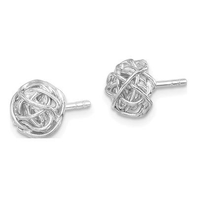 Sterling Silver Knot Stud Earrings – view 3