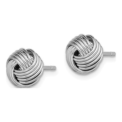 Sterling Silver Twisted Knot Stud Earrings – view 3