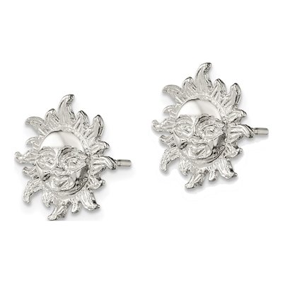 Sterling Silver Sun Mini Stud Earrings – view 3