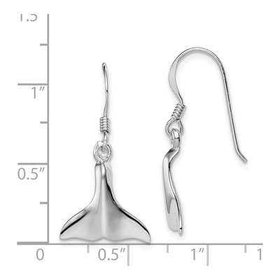 Sterling Silver Whale Tail Dangle Earrings – view 5