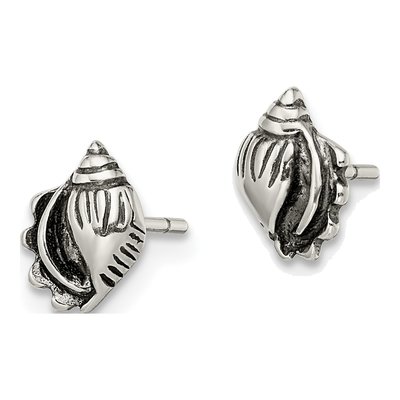 Sterling Silver Sea Shell Stud Earrings – view 3