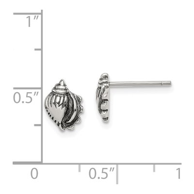 Sterling Silver Sea Shell Stud Earrings – view 5