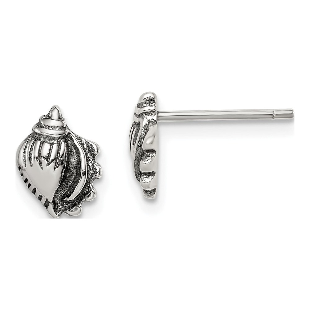 Sterling Silver Sea Shell Stud Earrings