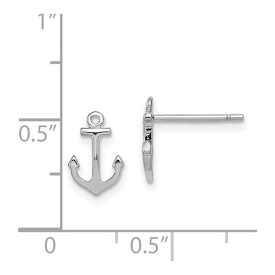 Sterling Silver Anchor Stud Earrings – view 5