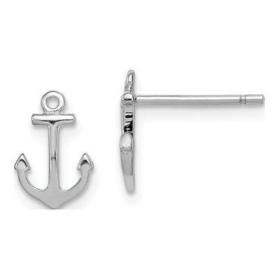 Sterling Silver Anchor Stud Earrings