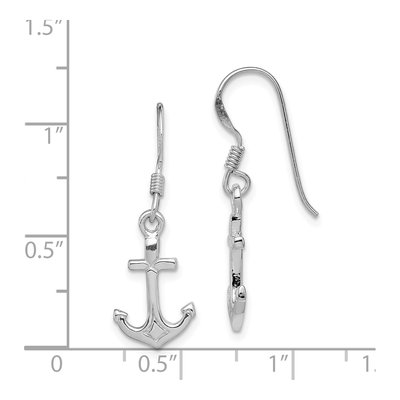 Sterling Silver Anchor Dangle Earrings – view 5