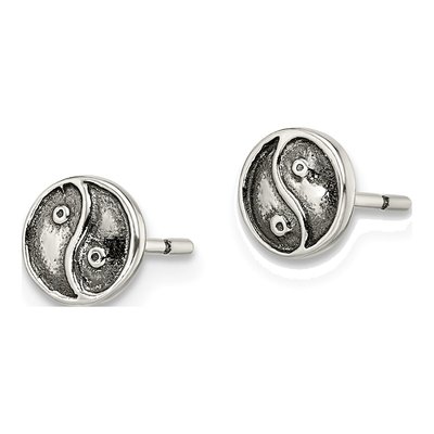 Sterling Silver Yin Yang Stud Earrings – view 3