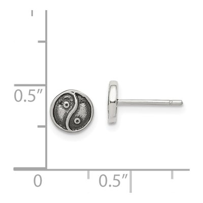 Sterling Silver Yin Yang Stud Earrings – view 5