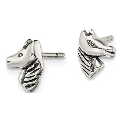 Sterling Silver Horse Stud Earrings – view 3