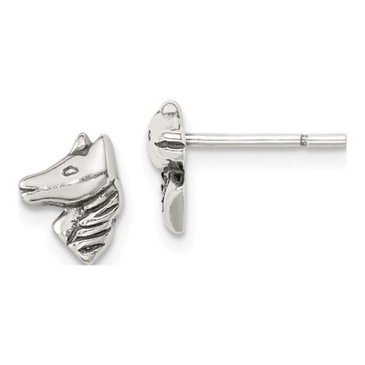 Sterling Silver Horse Stud Earrings
