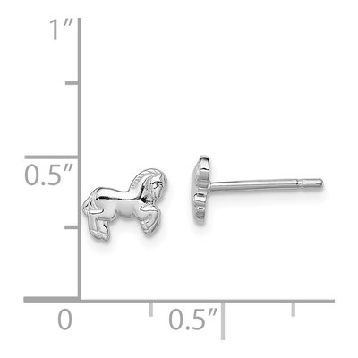 Sterling Silver Girls' Horse Stud Earrings – view 5