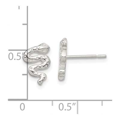 Sterling Silver Snake Stud Earrings – view 5