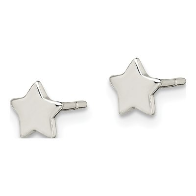 Sterling Silver Star Stud Earrings – view 3