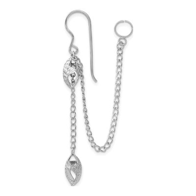 Sterling Silver Star Earlobe Cuff Dangle Earrings – view 2