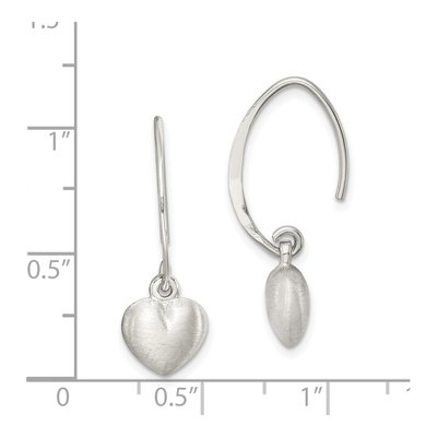 Sterling Silver Heart Threader Earrings – view 5