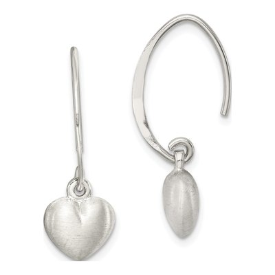 Sterling Silver Heart Threader Earrings