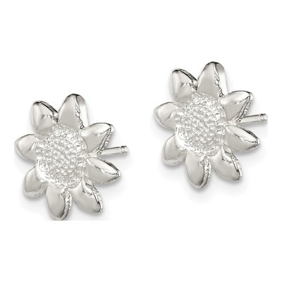 Sterling Silver Girls' Sunflower Stud Earrings – view 3