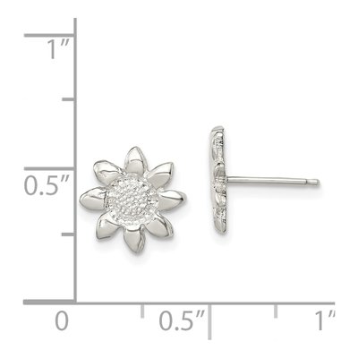 Sterling Silver Girls' Sunflower Stud Earrings – view 5