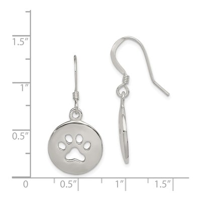 Sterling Silver Paw Print Dangle Earrings – view 5