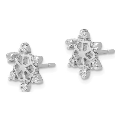 Sterling Silver CZ Snowflake Stud Earrings – view 3