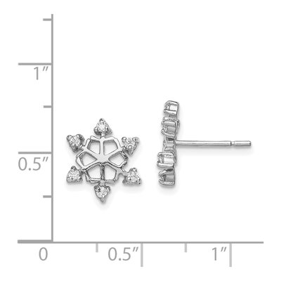 Sterling Silver CZ Snowflake Stud Earrings – view 5