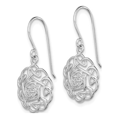 Sterling Silver Celtic Shepherd Hook Dangle Earrings – view 3