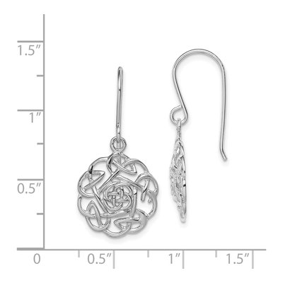 Sterling Silver Celtic Shepherd Hook Dangle Earrings – view 5