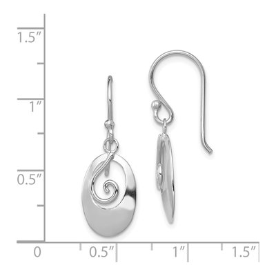 Sterling Silver Swirl Oval Dangle Earrings – view 5