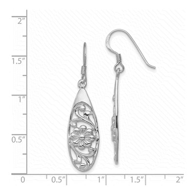 Sterling Silver Flower Dangle Earrings – view 5