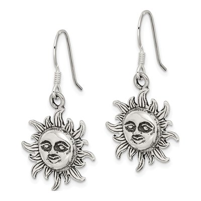 Sterling Silver Sun Dangle Earrings – view 3