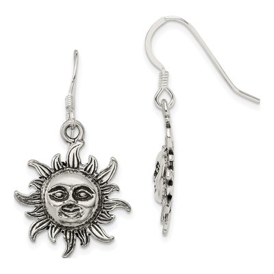 Sterling Silver Sun Dangle Earrings