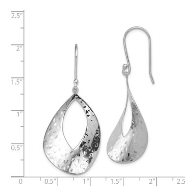 Sterling Silver Curved Teardrop Dangle Earrings – view 5