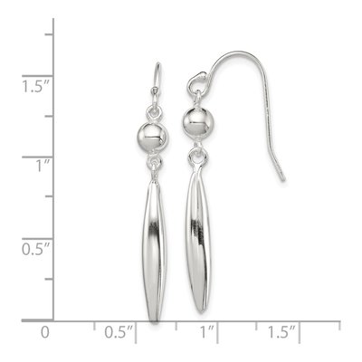 Sterling Silver Oval Dangle Earrings – view 5