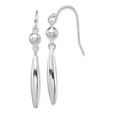 Sterling Silver Oval Dangle Earrings