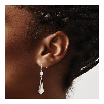 Sterling Silver Beaded Teardrop Dangle Earrings – view 4