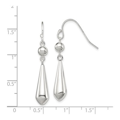 Sterling Silver Beaded Teardrop Dangle Earrings – view 5