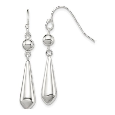 Sterling Silver Beaded Teardrop Dangle Earrings