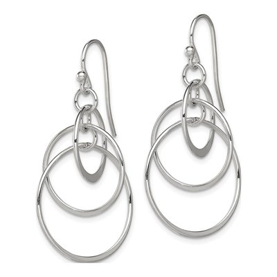 Sterling Silver Intertwined Circles Dangle Earrings – view 3
