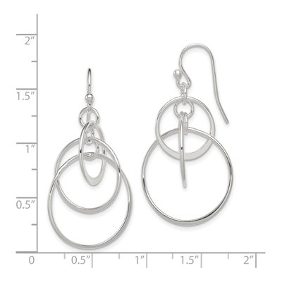 Sterling Silver Intertwined Circles Dangle Earrings – view 5