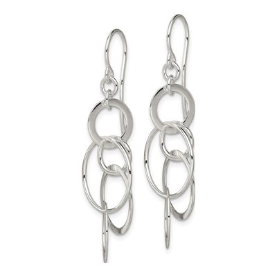 Sterling Silver Intertwined Circles Dangle Earrings – view 3