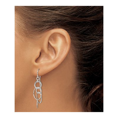 Sterling Silver Intertwined Circles Dangle Earrings – view 4