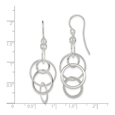 Sterling Silver Intertwined Circles Dangle Earrings – view 5