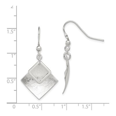 Sterling Silver Double Diamond Dangle Earrings – view 5
